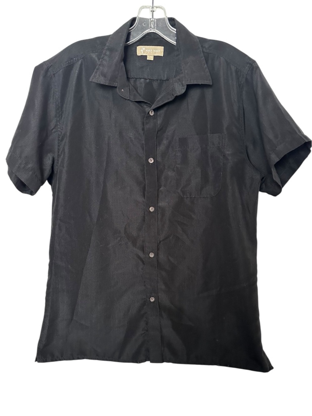 Maui Maui Black Short-Sleeve Button-Up Shirt L